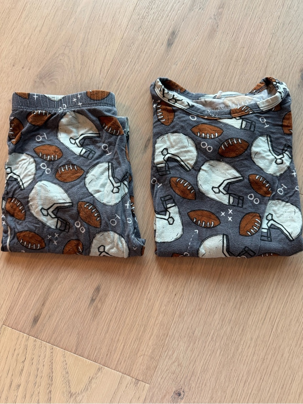 Posh Peanut Kids Football-Print Pajama Set, 7/8y